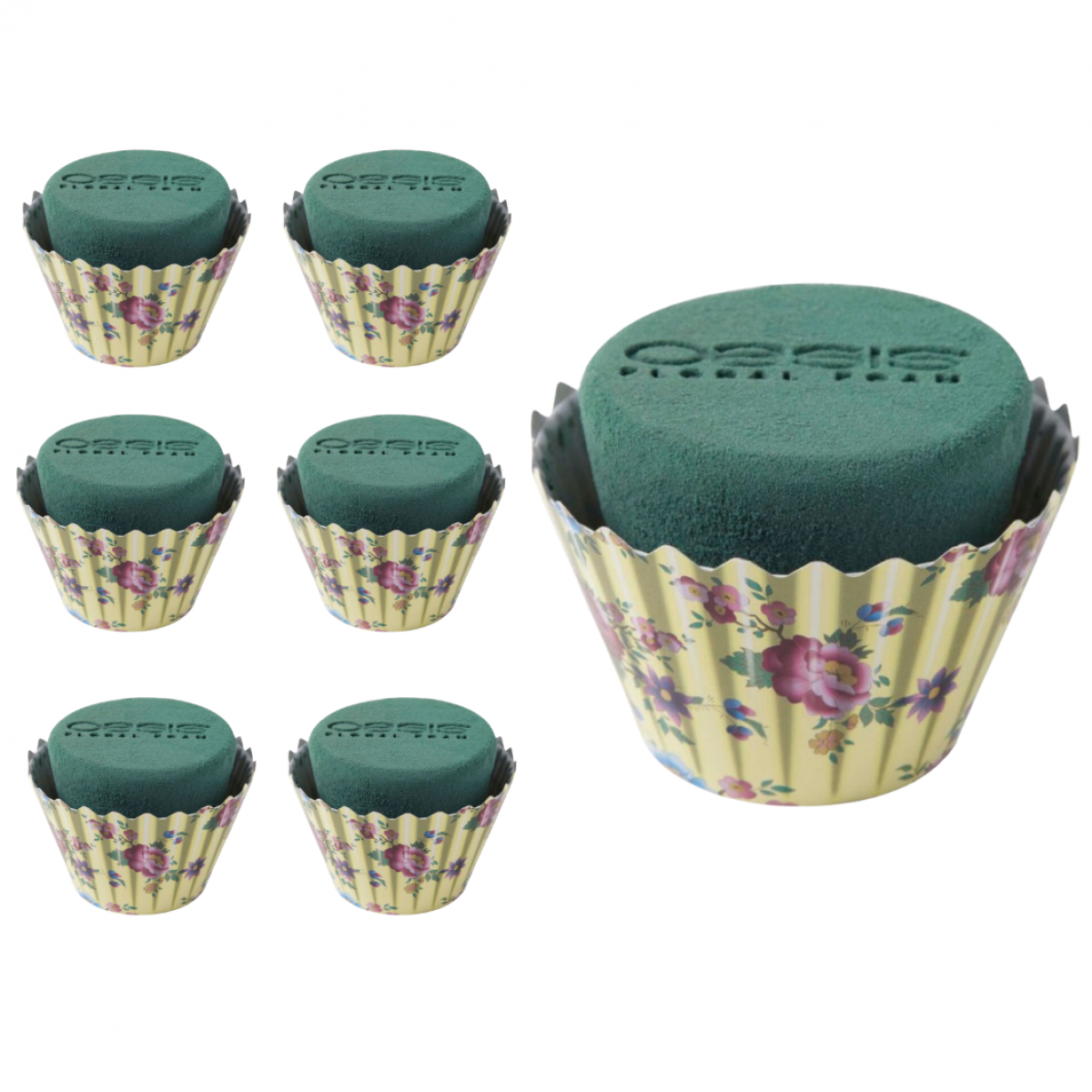 Cupcake 120mm (6 No) Oasis Floral Foam Shape With Skirt