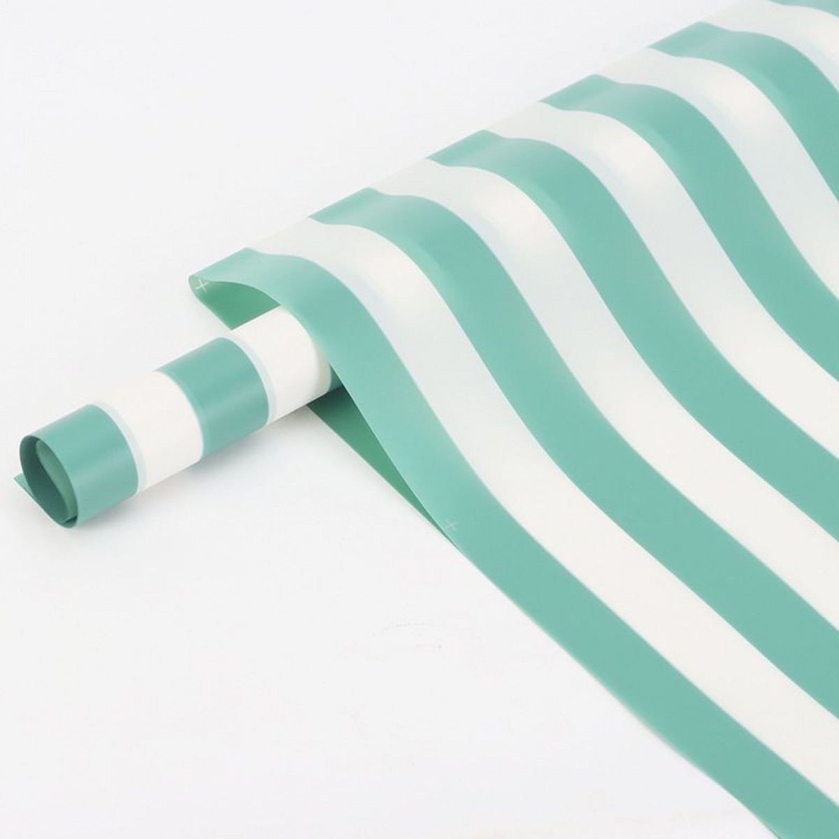 7670 Green & White Horizontal Stripes Print 58x58cm (20 Sheet)