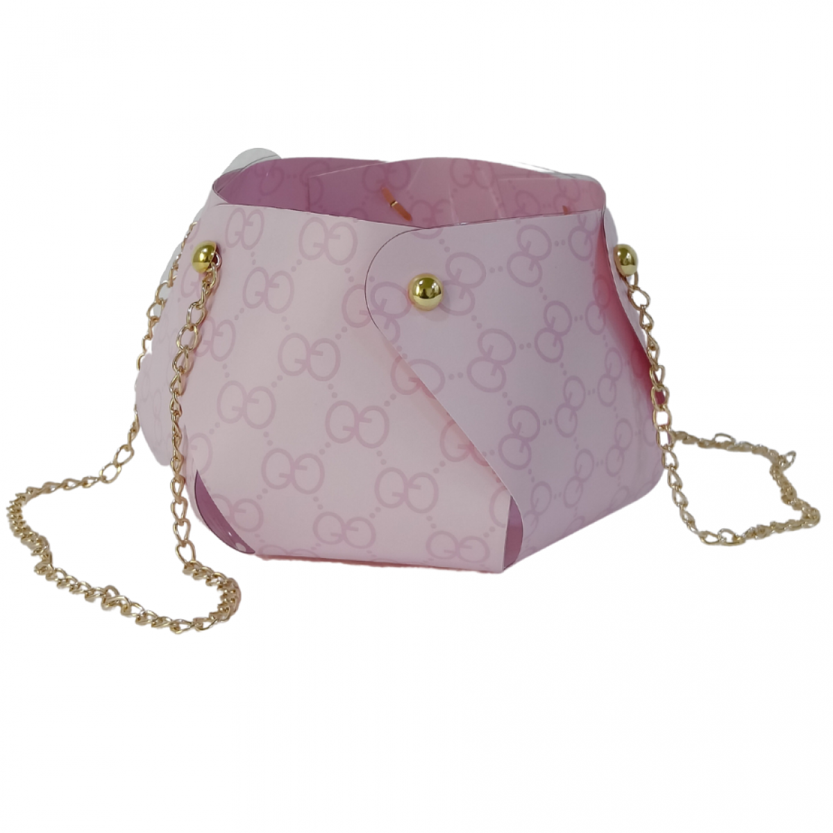 5083 Pink Pinwheel Paper Floral Bag (5 Nos)
