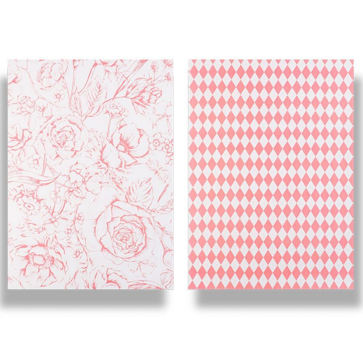 7836 Pink Floral & Chex DS Print 58x58cm (20 Sheets)