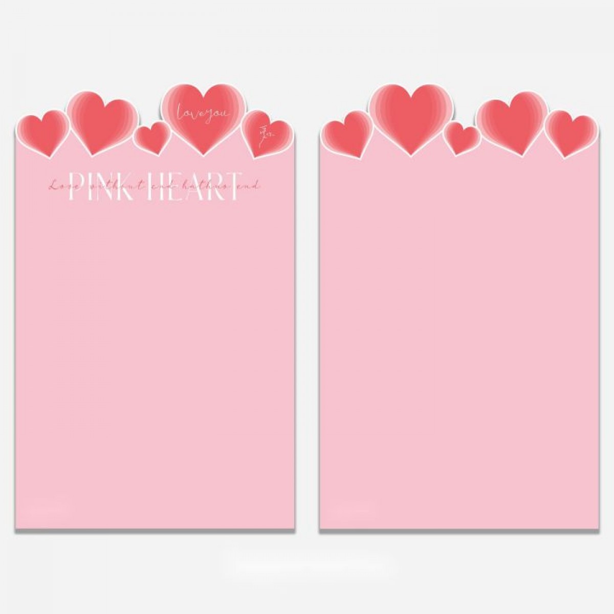 7222 Pink 2D Heart Paper 50cmx35cm (10 Sheets)