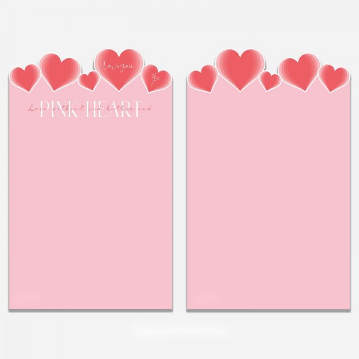 7222 Pink 2D Heart Paper 50cmx35cm (10 Sheets)