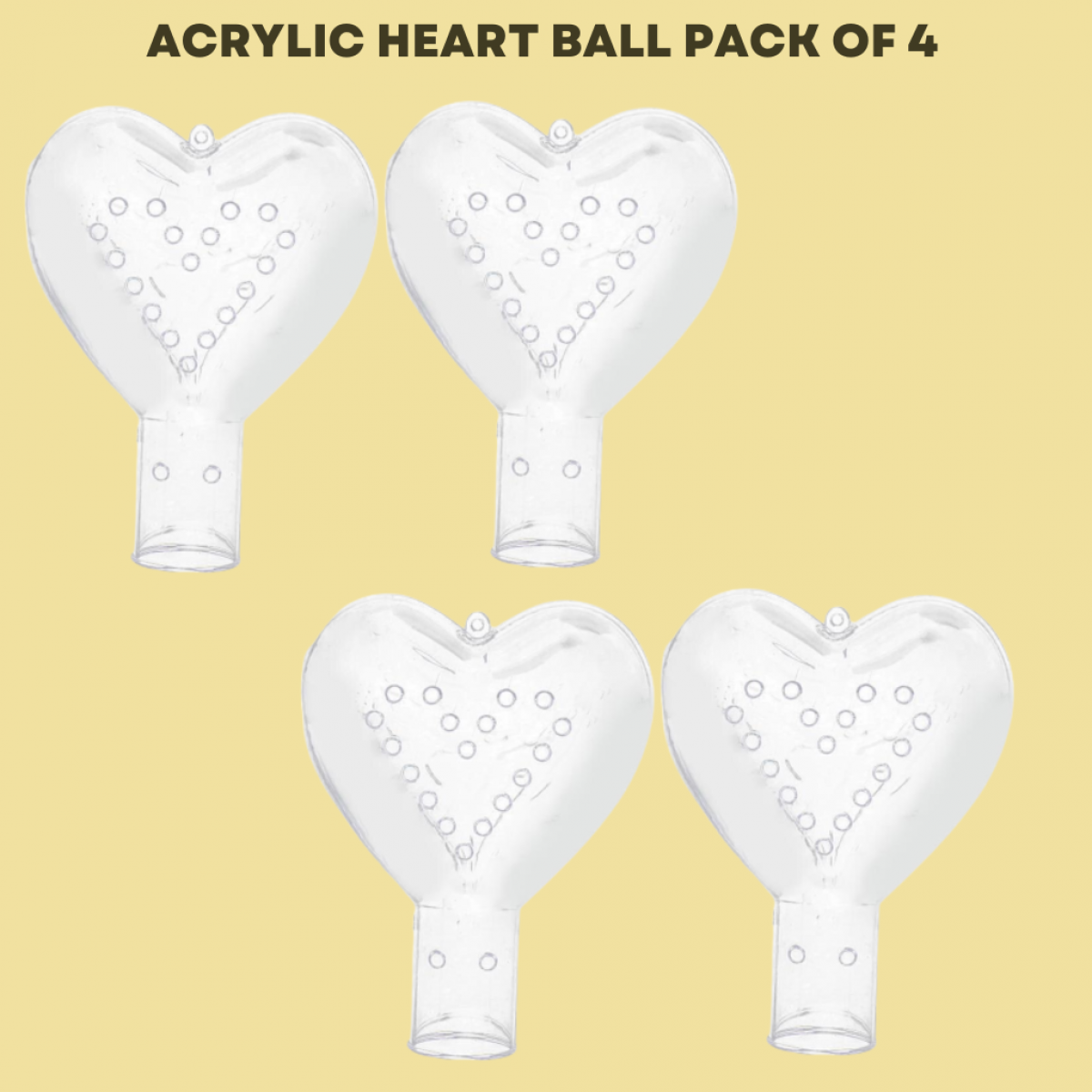 5151 Acrylic Heart Ball Clear (Buy 2 & Get 2 FREE sets)