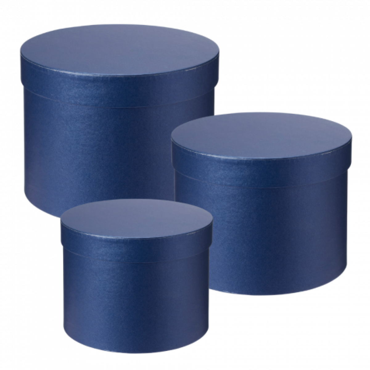 5098 Navy Blue Macaroon Collection Round Lined Paper Gift Box 3x1