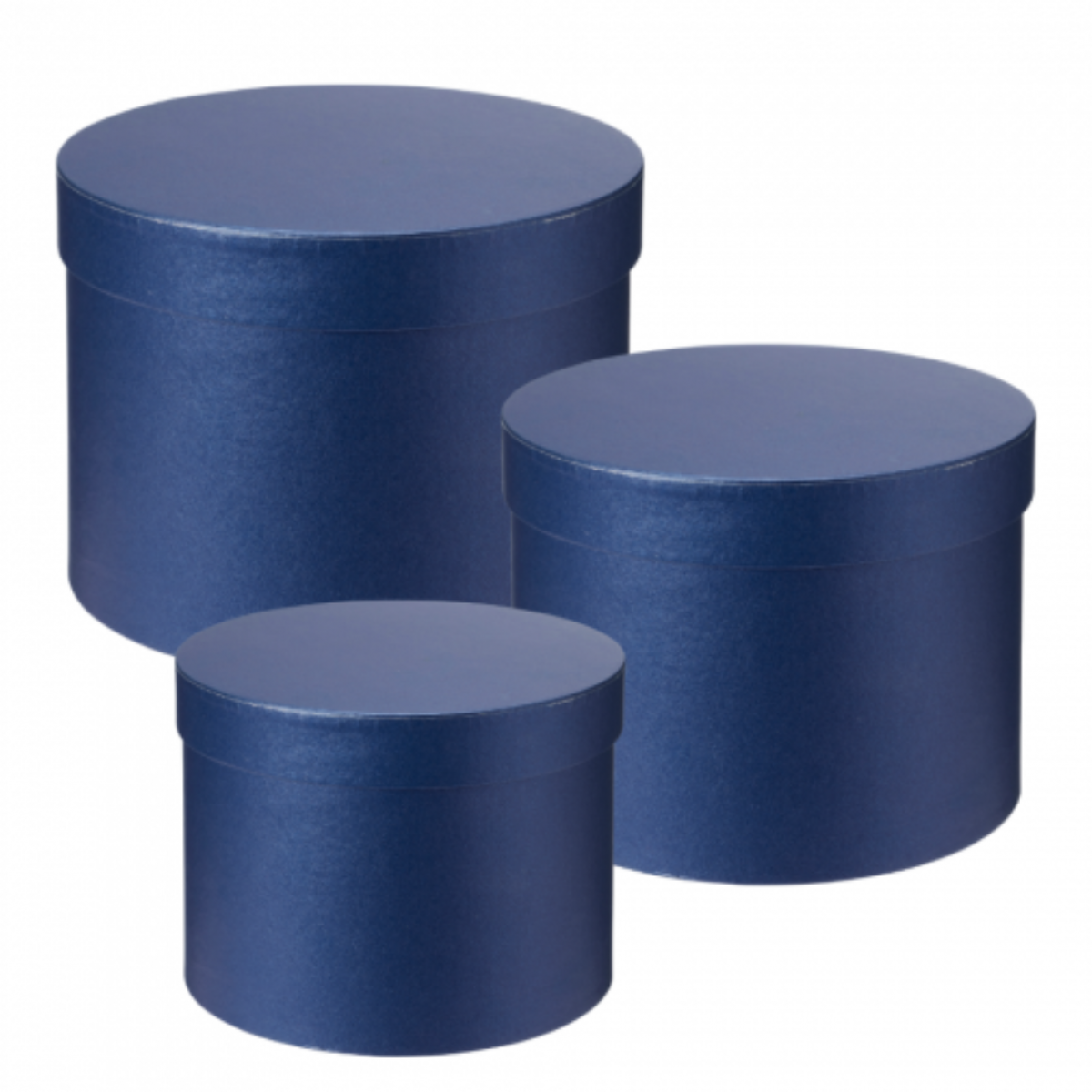 5098 Navy Blue Macaroon Collection Round Lined Paper Gift Box 3x1