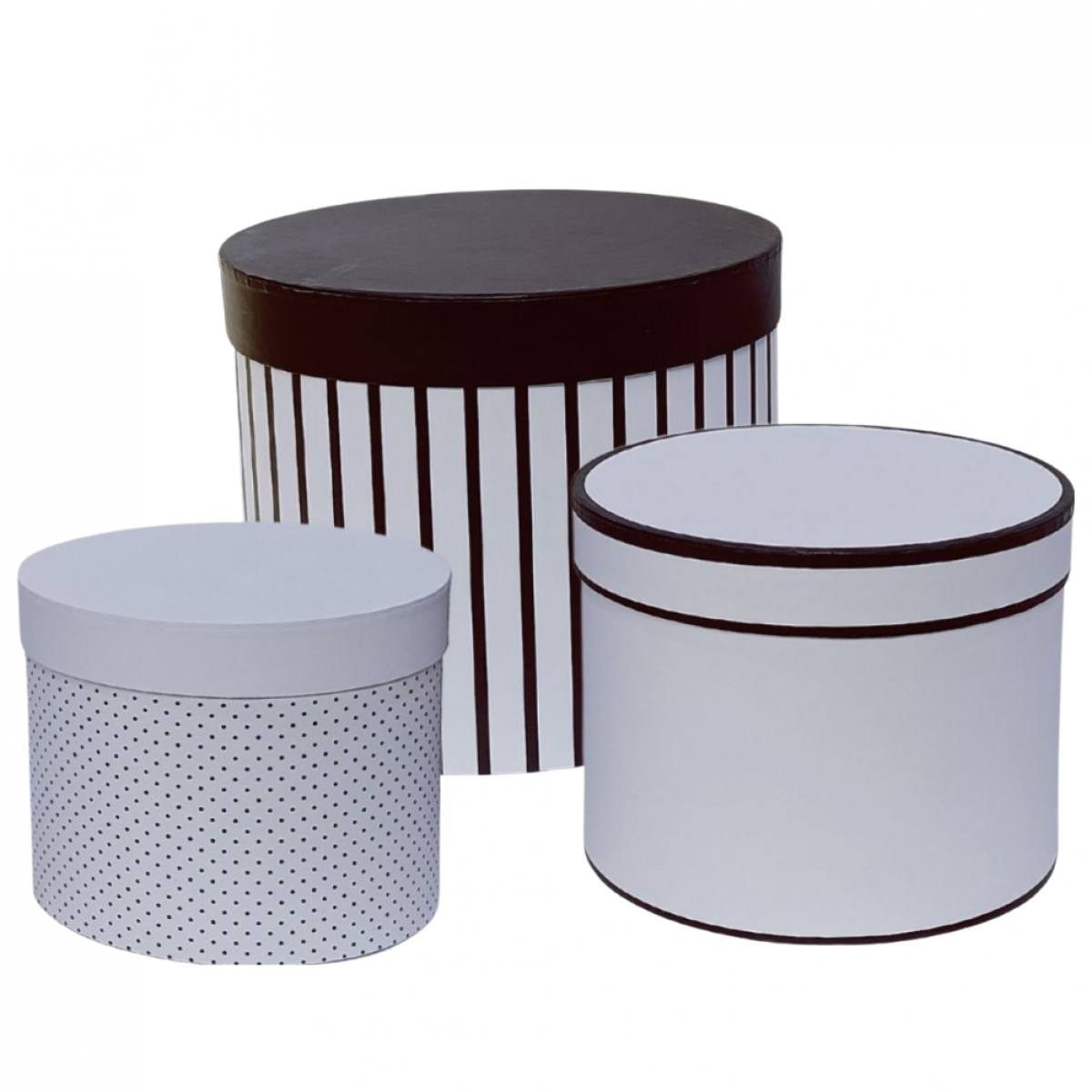 5100 Monocrome Round Lined Paper Gift Box  Lined 3x1