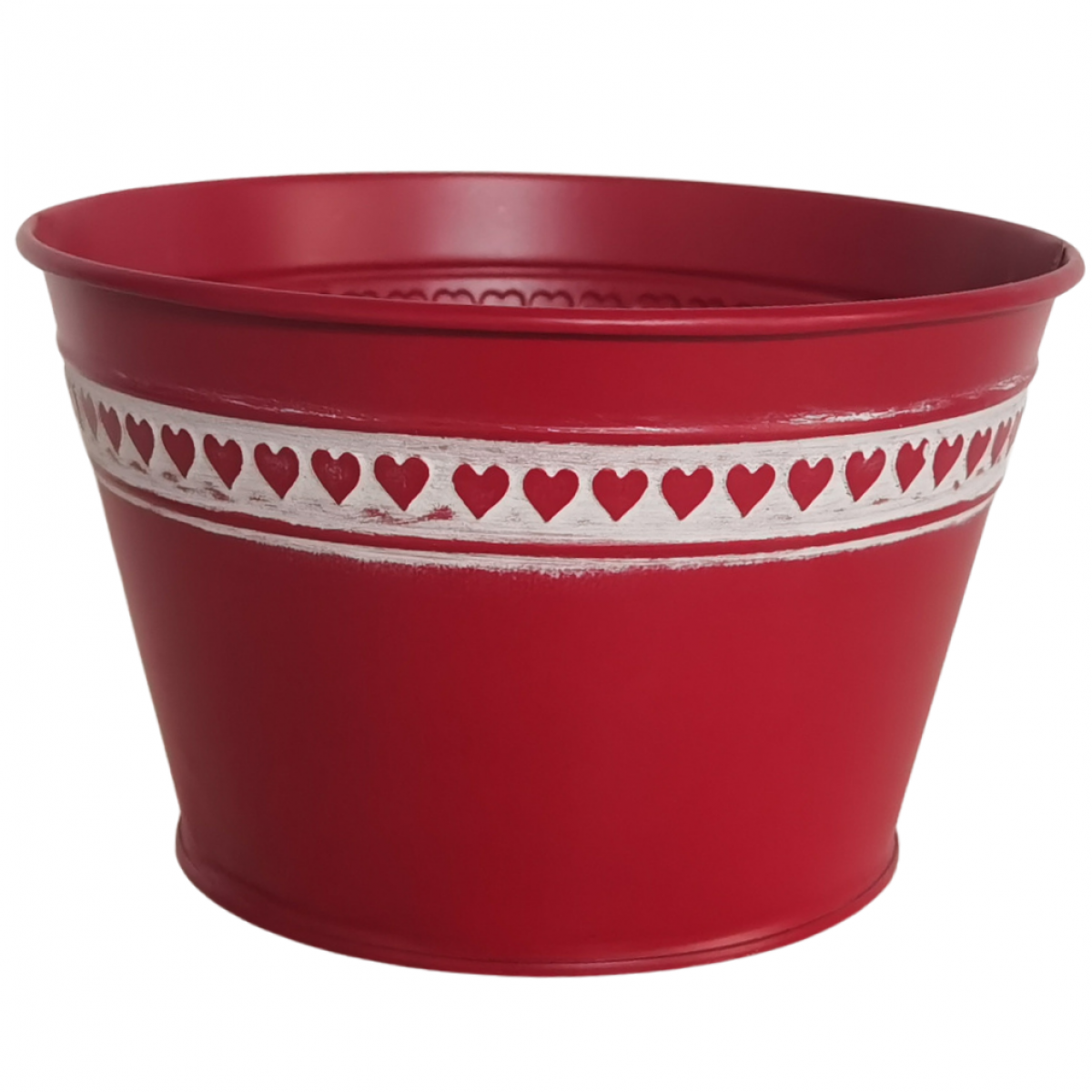 5227 Heart Border Red Bowl (20pcs) Tin/Metal Container