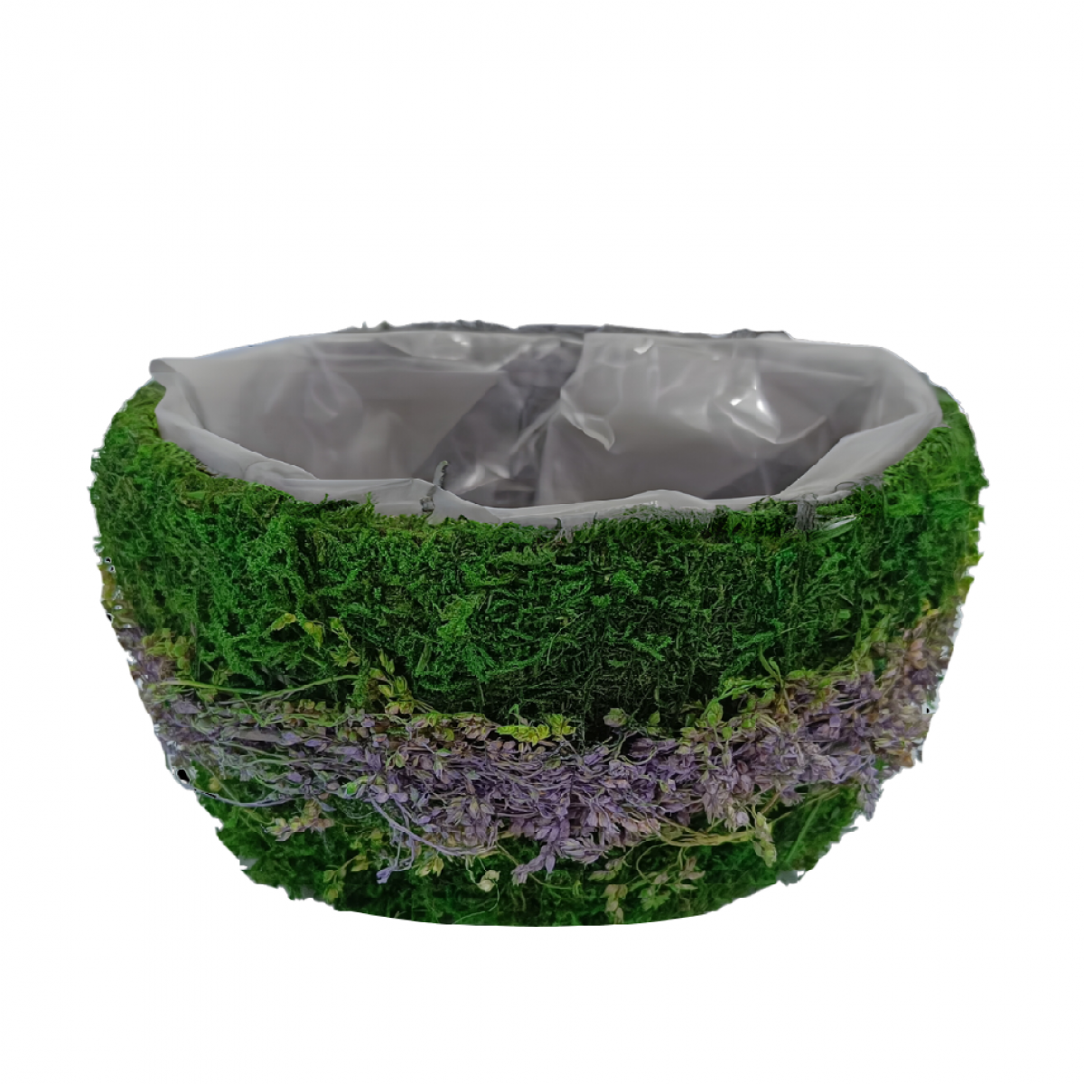 5520 Bowl Purple & Green Lined (1 no) 15x15x9cm Moss Basket