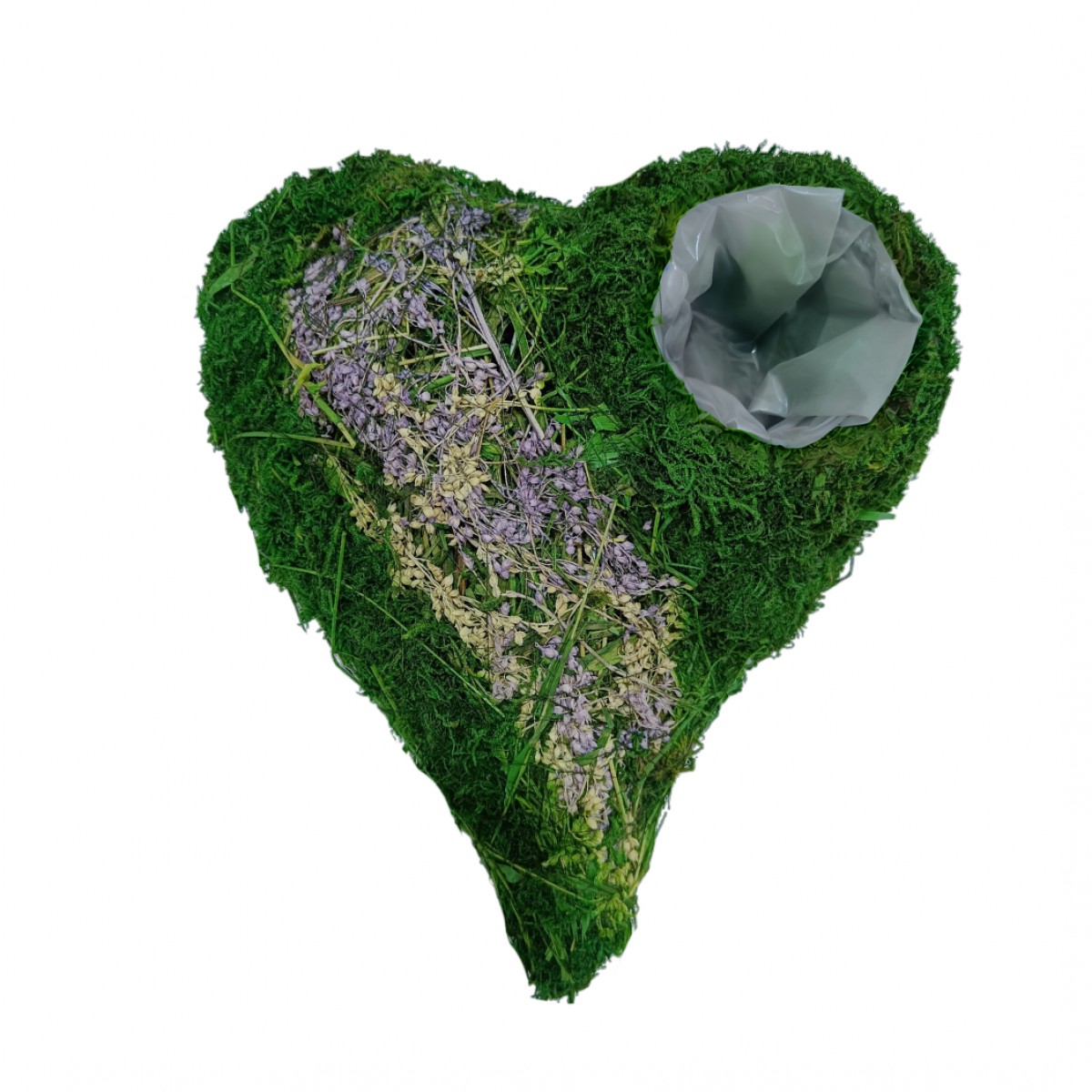5528 Holy Heart Purple & Green Lined (1 No) 25x29x8cm Moss Basket