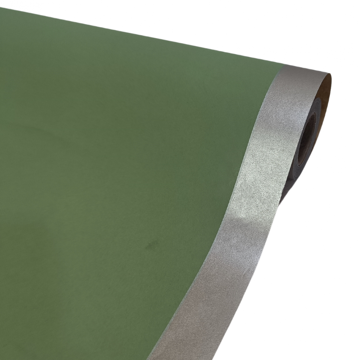 7226 Double Side Border Green & Silver 50cmx25m Kraft Paper - 1 Roll