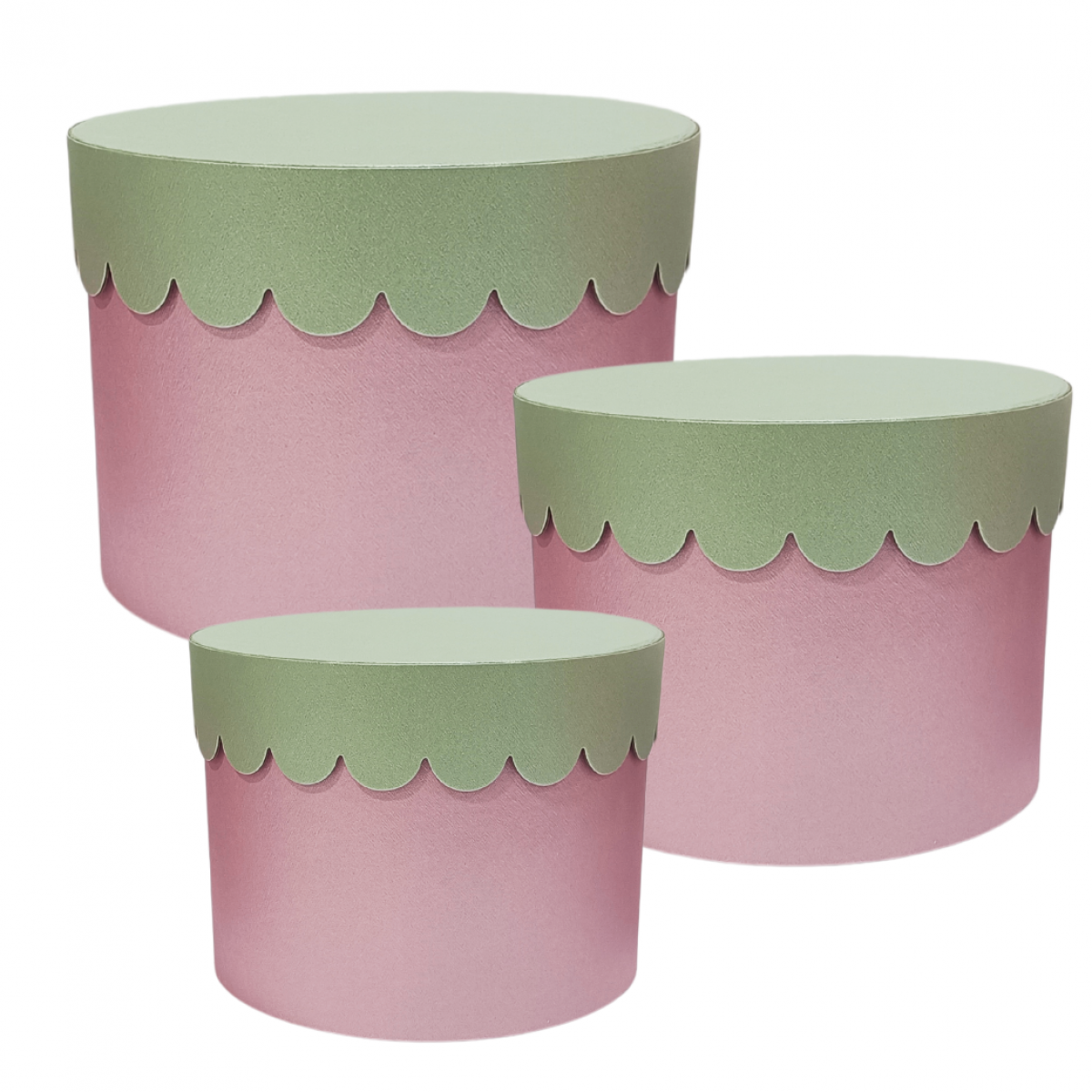 5603 Scalloped Lid Purple/Silver Round Lined Paper Gift Box  3x1
