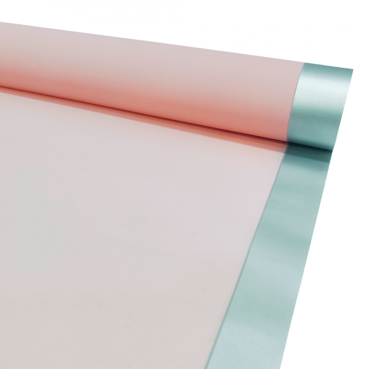 7754 Frosted Double Border Pink & Silver 80cmx25m Printed 50mic Film - 1 Roll