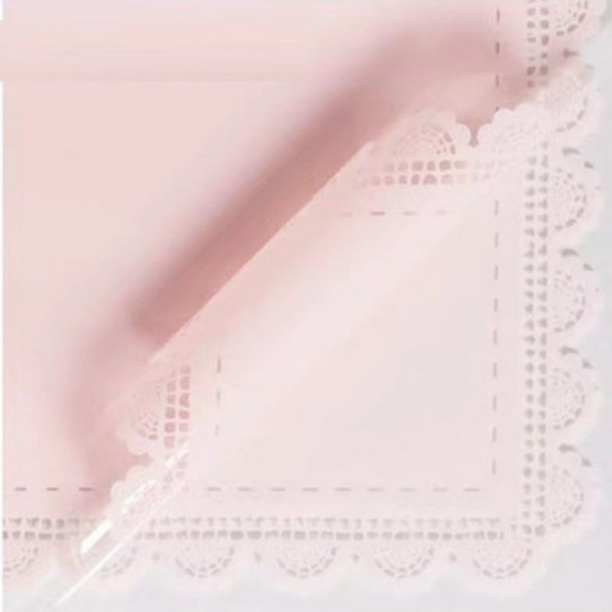 7638 Pink Matt Scallop Lace Border 58x58cm (20 Sheets)