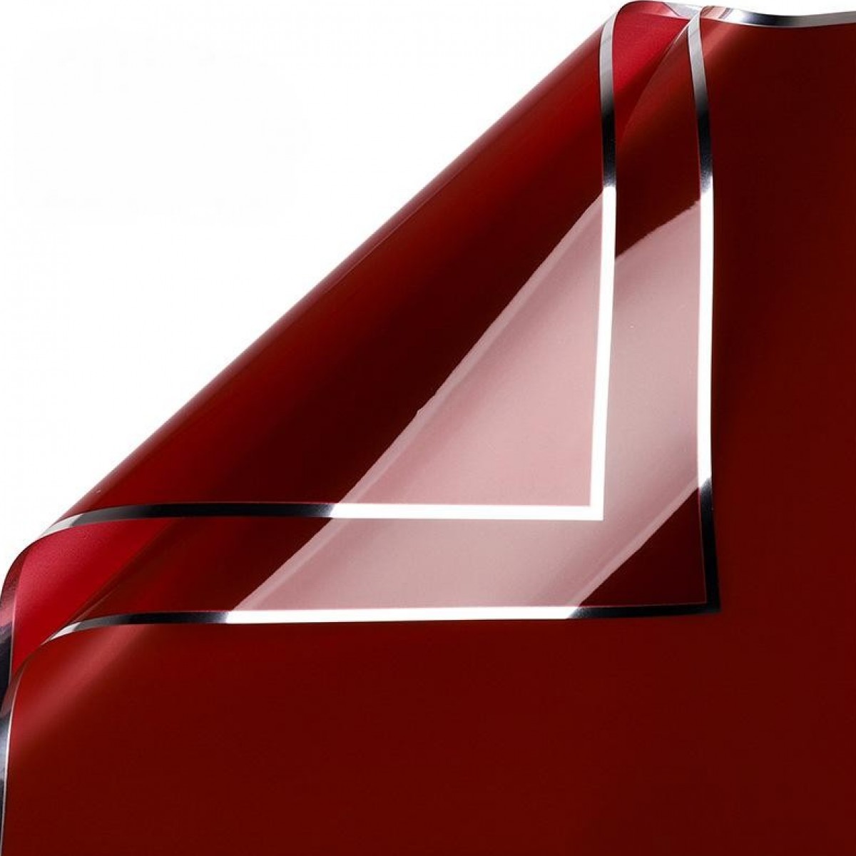 7843 Burgundy & Silver Translucent Plain & with Border Film 58cmx58cm Sheet (20 Sheets)