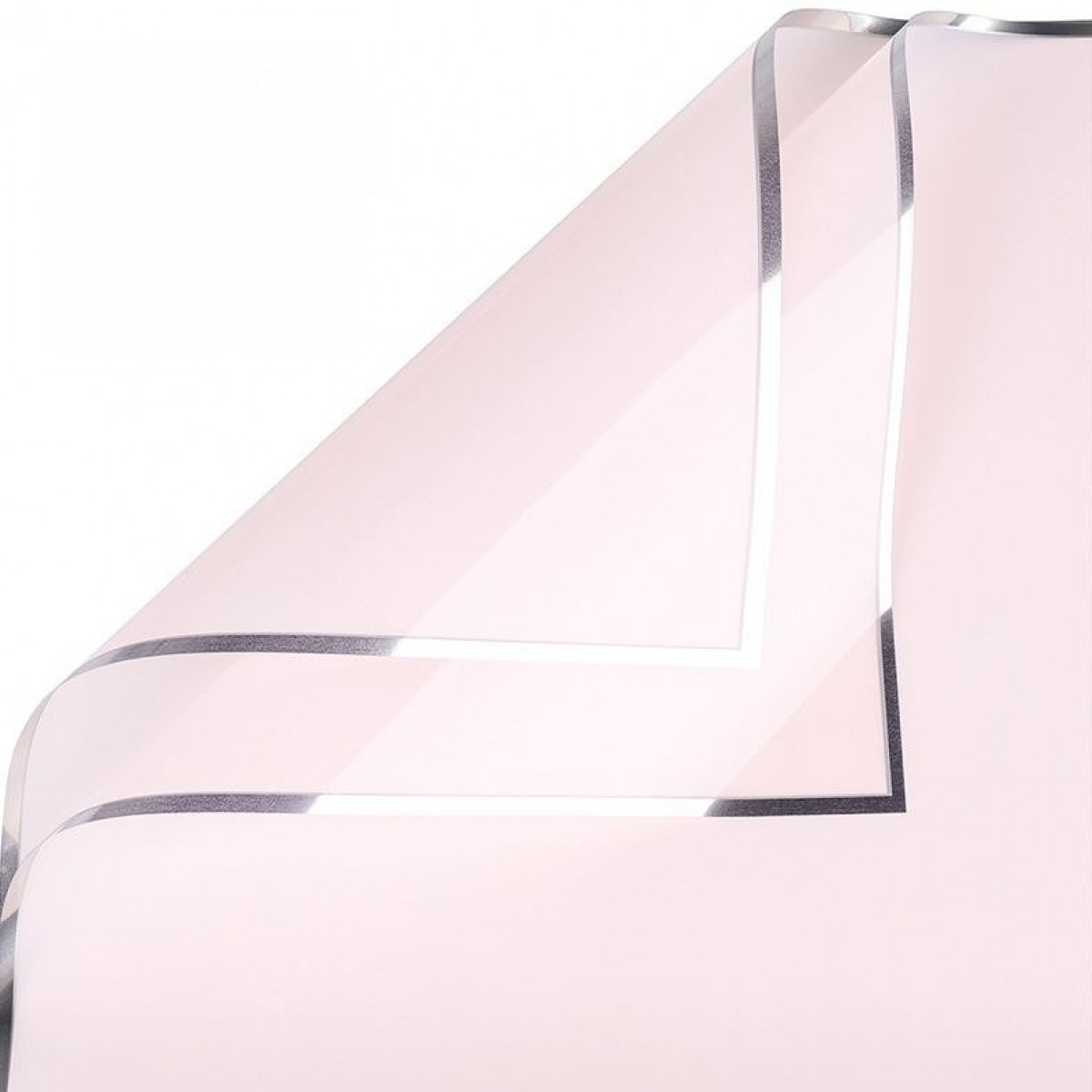 7845 Pink& SilverTranslucent Plain & with Border Film 58cmx58cm Sheet (20 Sheets)