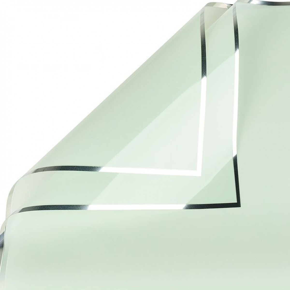 7847 Green& Silver Translucent Plain & with Border Film 58cmx58cm Sheet (20 Sheets)