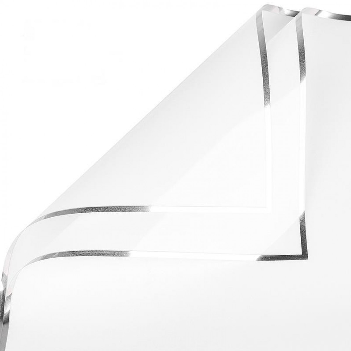 7848 White & Silver Translucent Plain & with Border Film 58cmx58cm Sheet (20 Sheets)