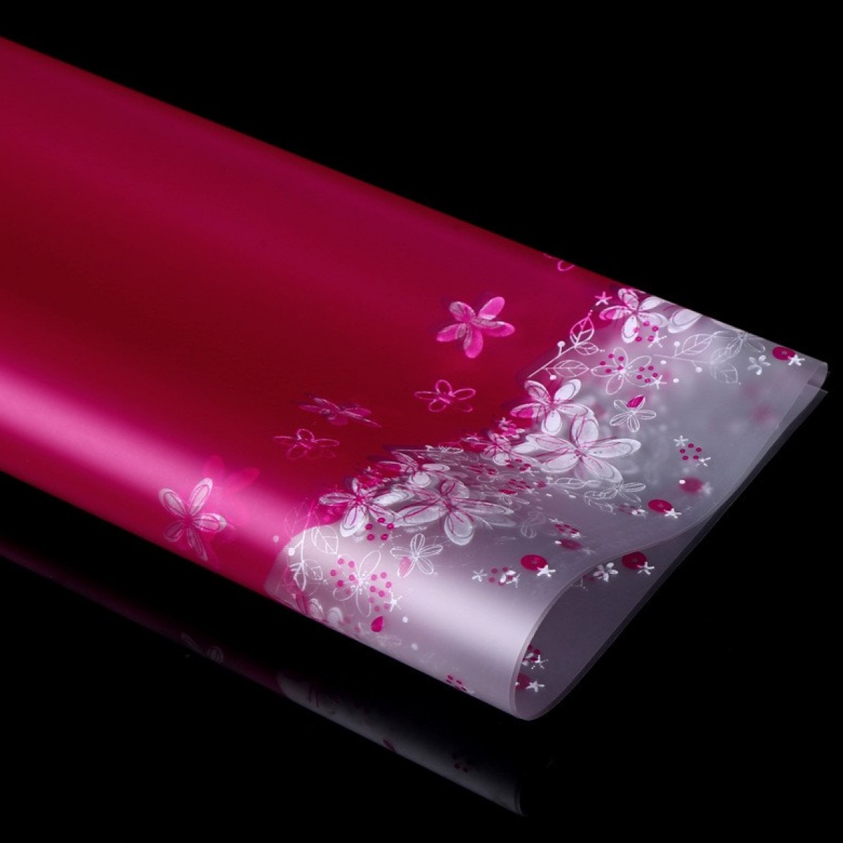7851 Fuchsia Pink Matt Flower Lace Border  58x58cm (20 Sheets)