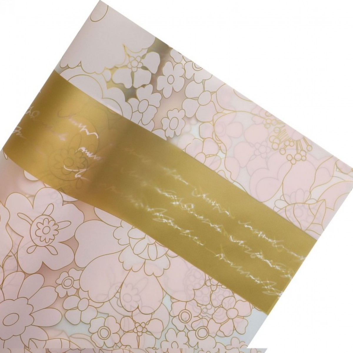 7859 Band Pink & Gold Matt Stylized Flower Print 58x58cm (20 Sheets)