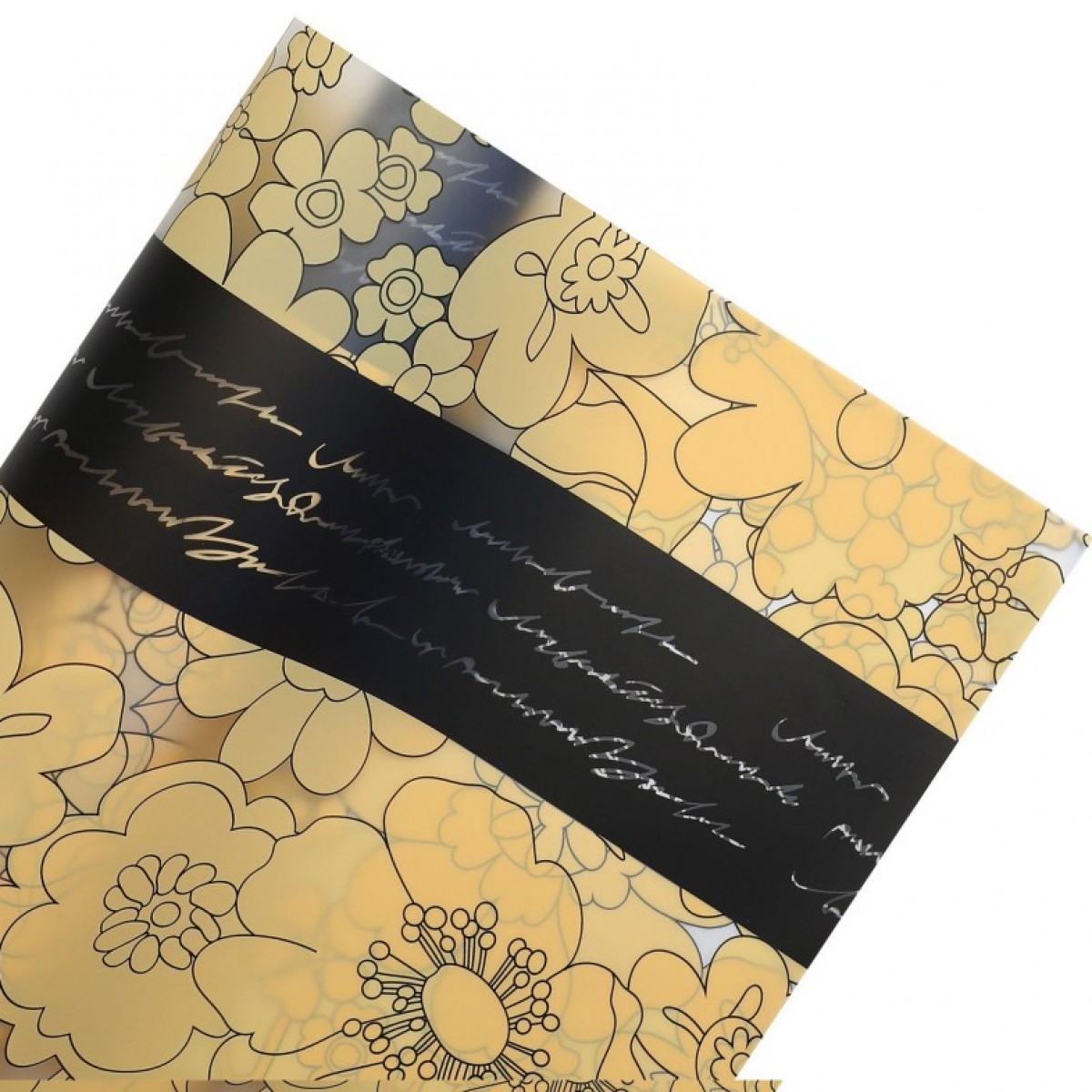 7861 Band Orange & Black Matt Stylized Flower Print 58x58cm (20 Sheets)