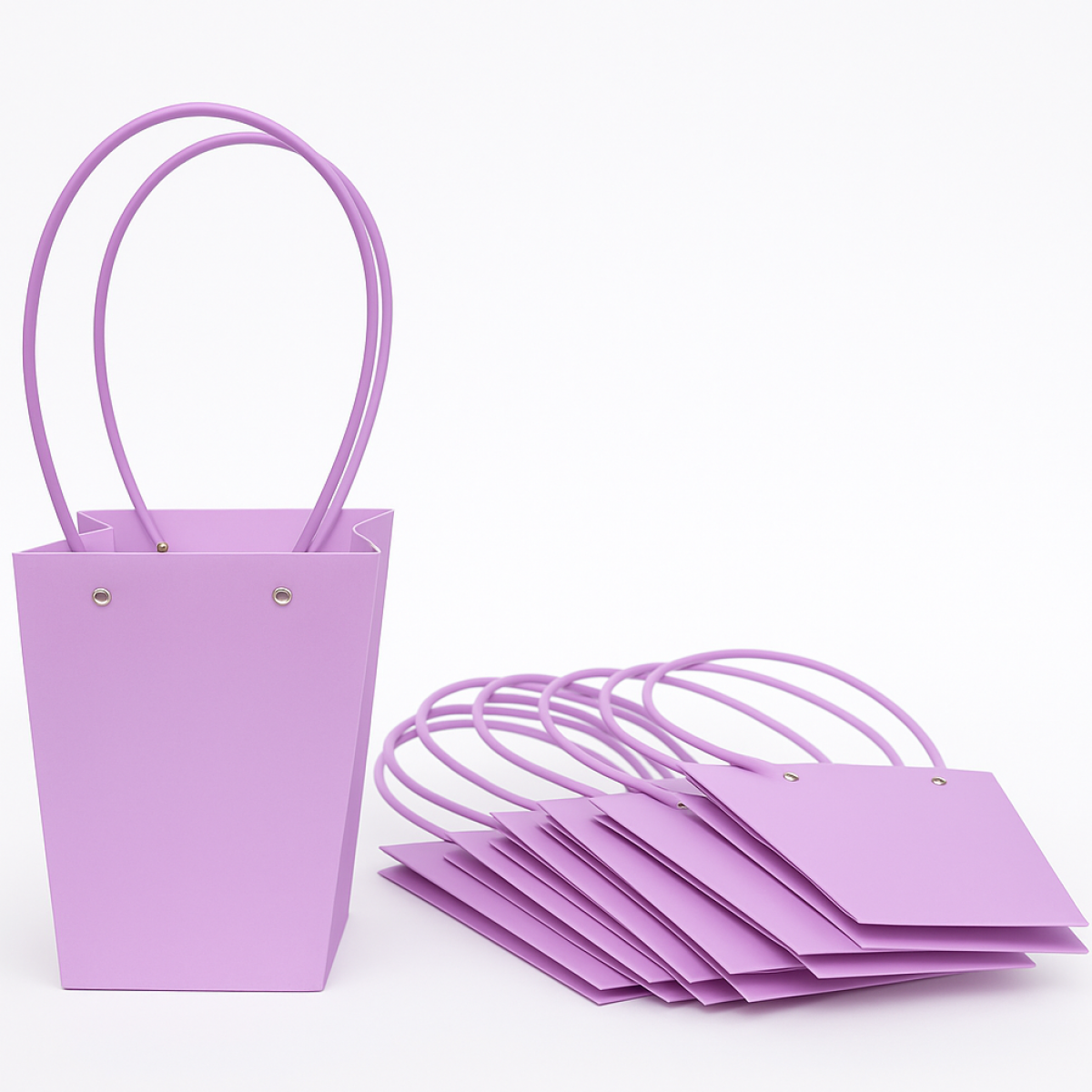 5768 Conical Flower Paper Bag Purple (10 Nos) 17x11.5x20cm 