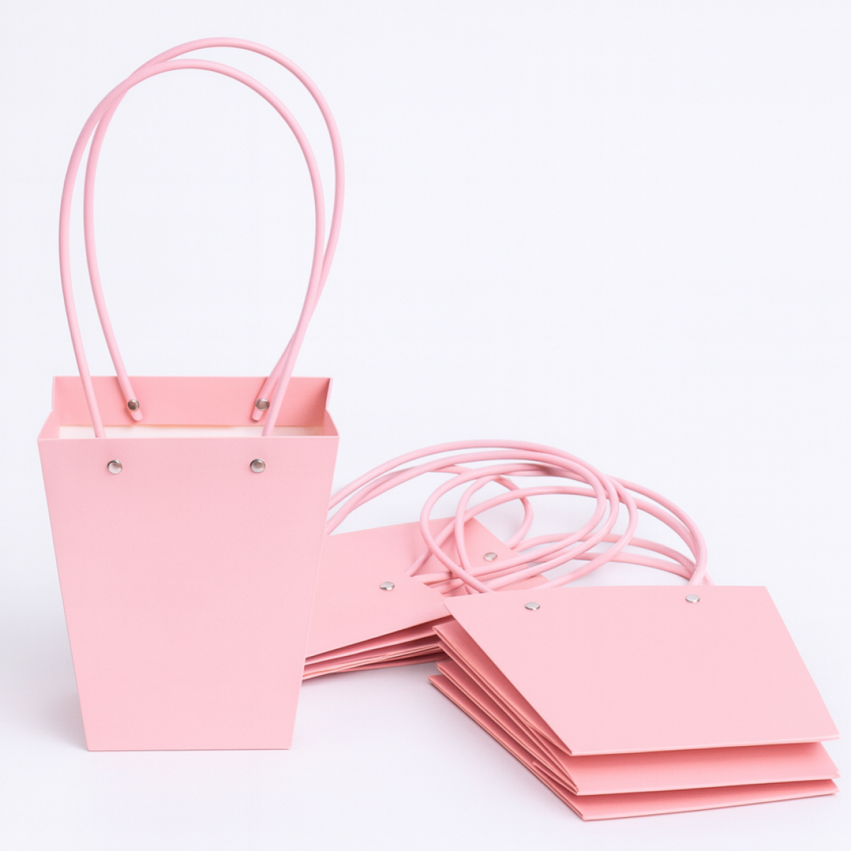 5769 Conical Flower Paper Bag Light Pink (10 Nos) 17x11.5x20cm 