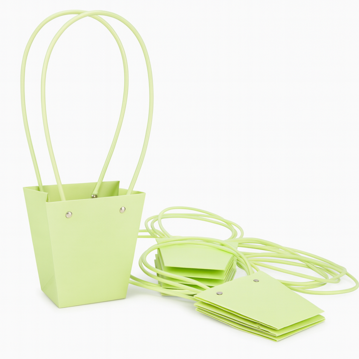 5773 Conical Flower Paper Bag Green (10 Nos) 12x8x12.5cm 