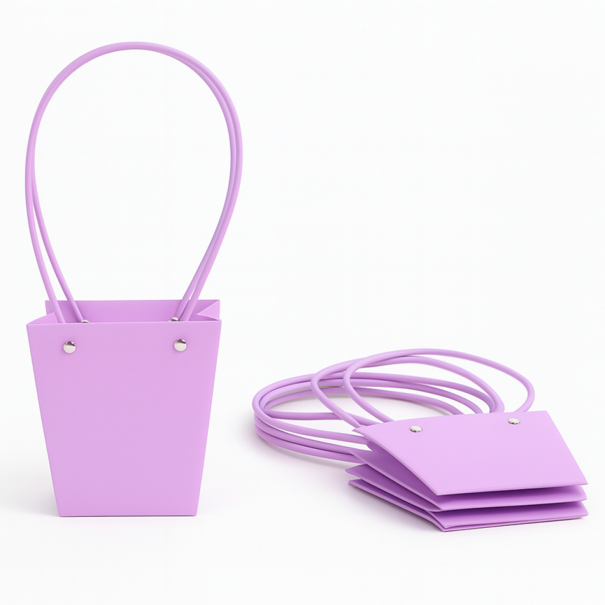 5774 Conical Flower Paper Bag Purple (10 Nos) 12x8x12.5cm 