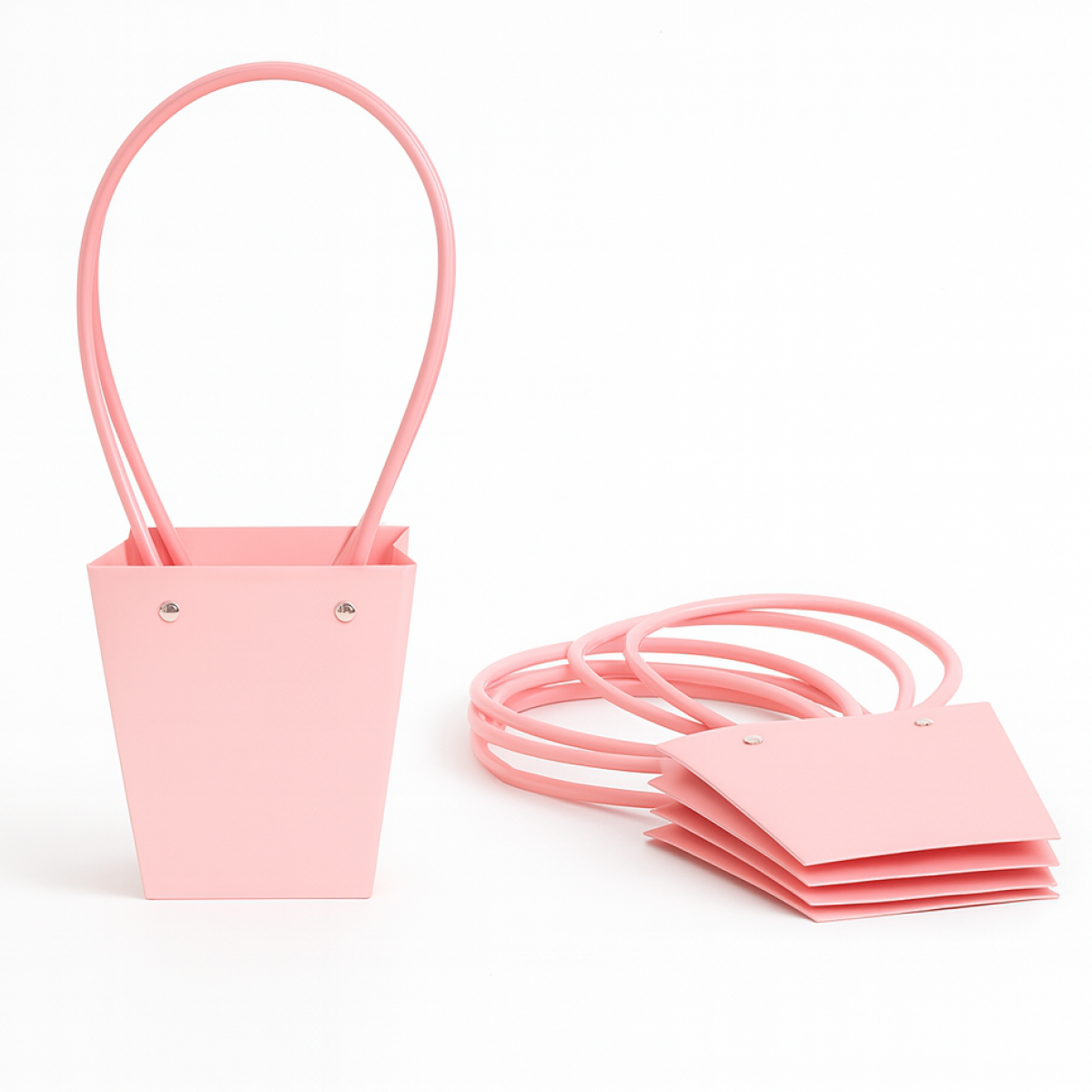 5775 Conical Flower Paper Bag Light Pink (10 Nos) 12x8x12.5cm 