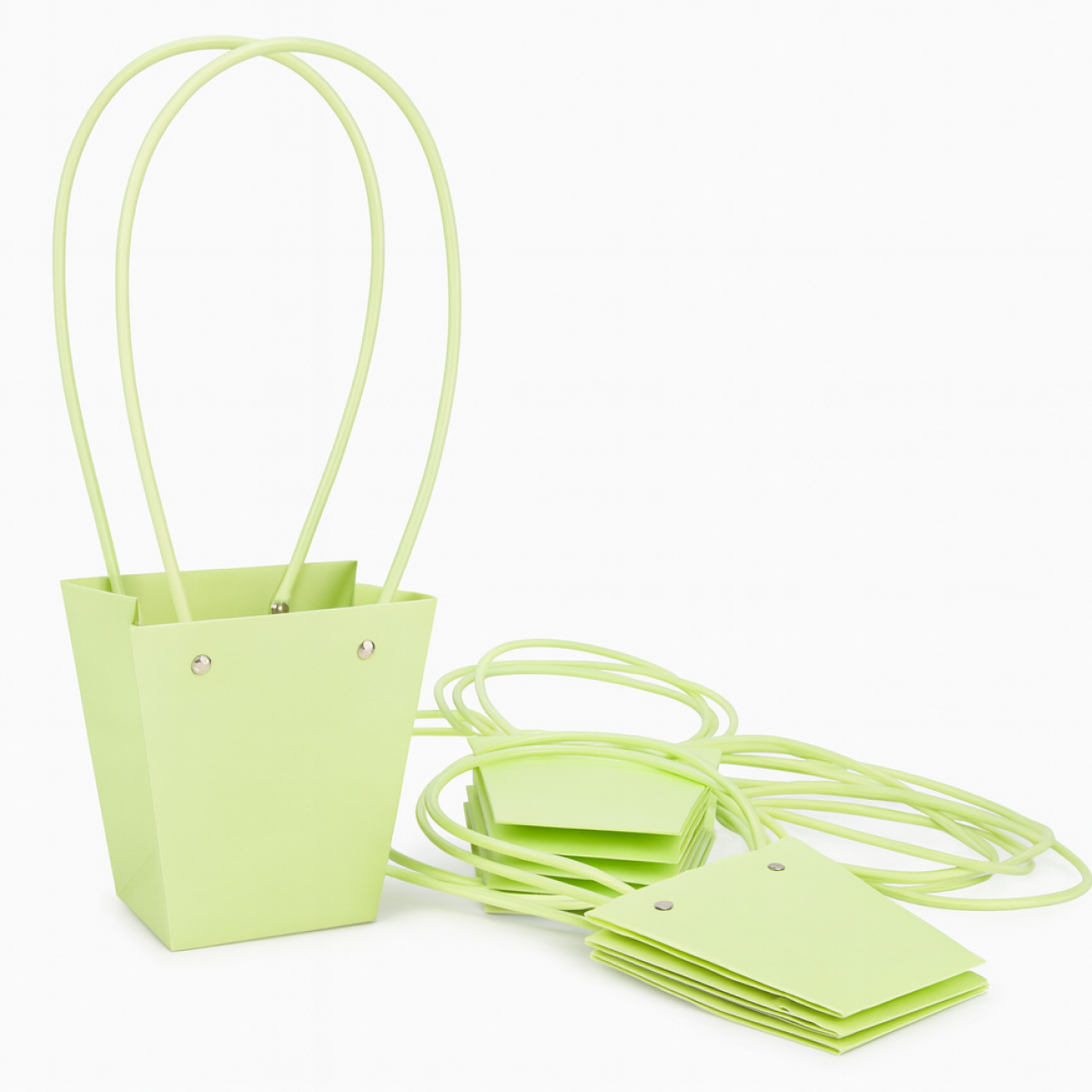 5773 Conical Flower Paper Bag Green (10 Nos) 12x8x12.5cm