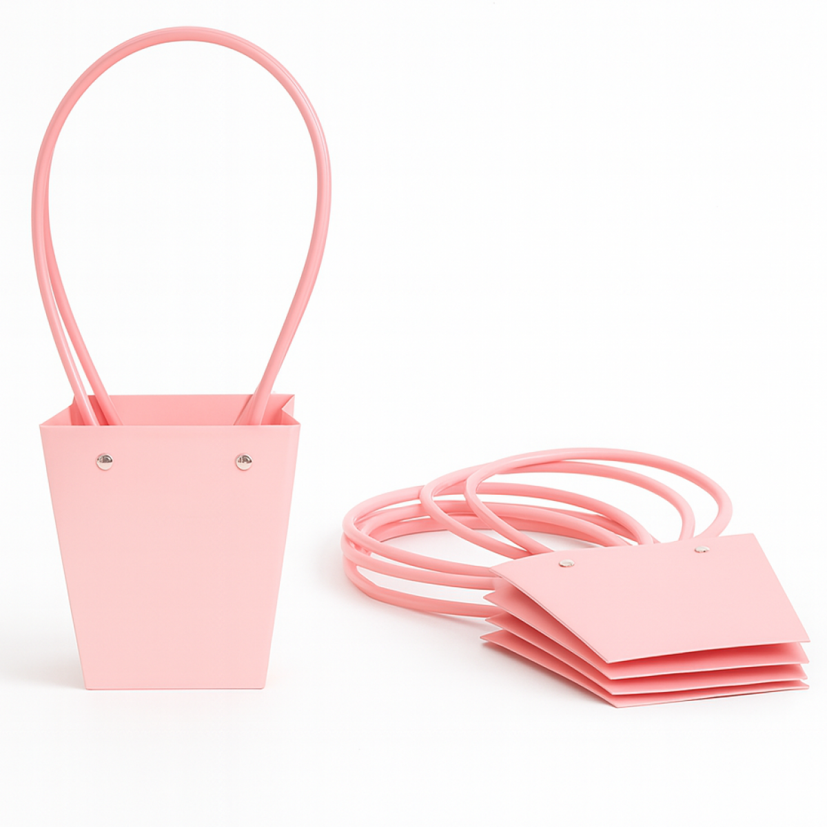 5775 Conical Flower Paper Bag Light Pink (10 Nos) 12x8x12.5cm