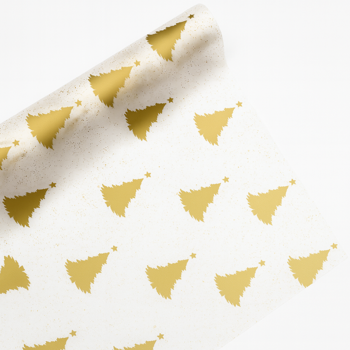 7767 Frosted Christmas Tree Gold 80cmx25m Printed 50mic Film - 1 Roll