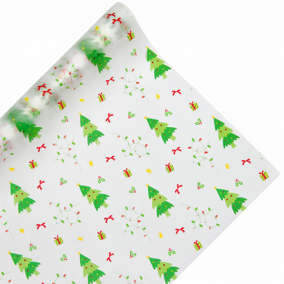 7768 Frosted Christmas Print Mix 80cmx25m Printed 50mic Film - 1 Roll