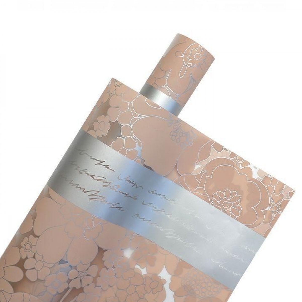 7860 Band Mauve Pink & Silver Matt Stylized Flower Print 58x58cm (20 Sheets)