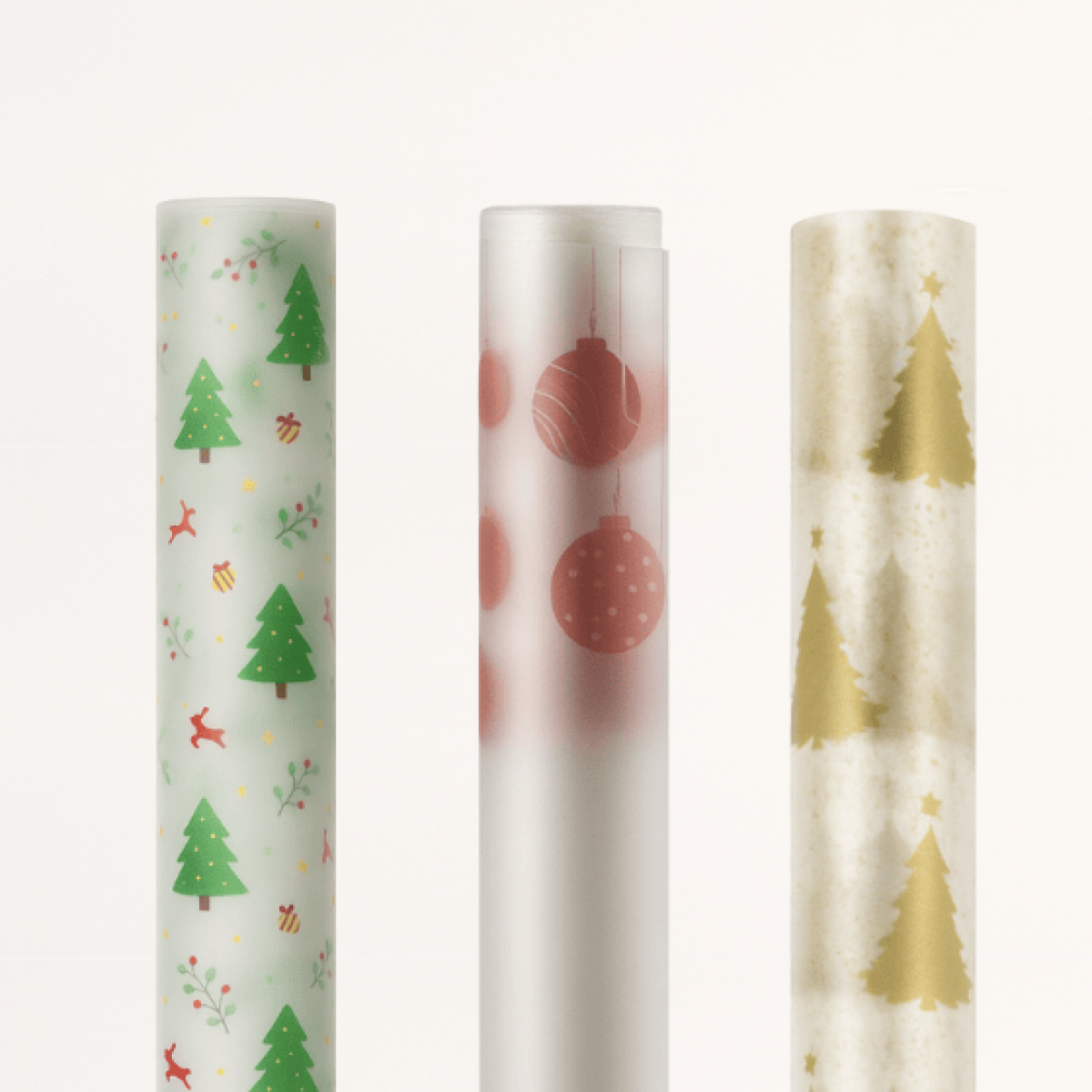 Frosted Bouquet Wrapping Film Roll - Christmas Print (1 No) 80cm x 25m