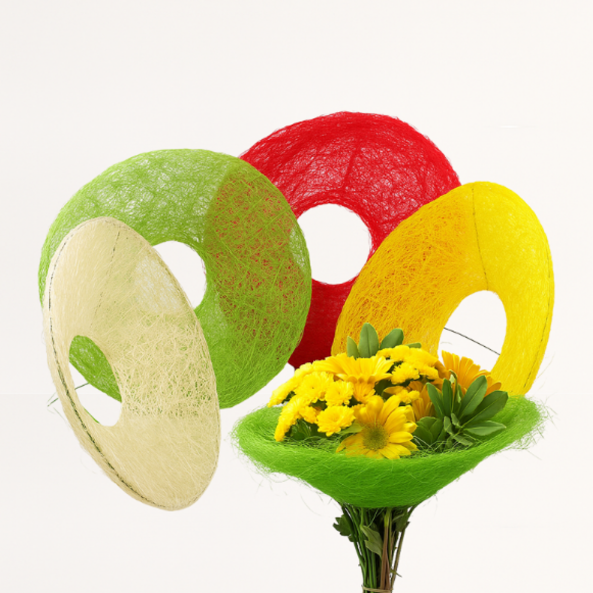 Sisal Collar 5 Nos- Bouquet Wrapping  25 x 10cm