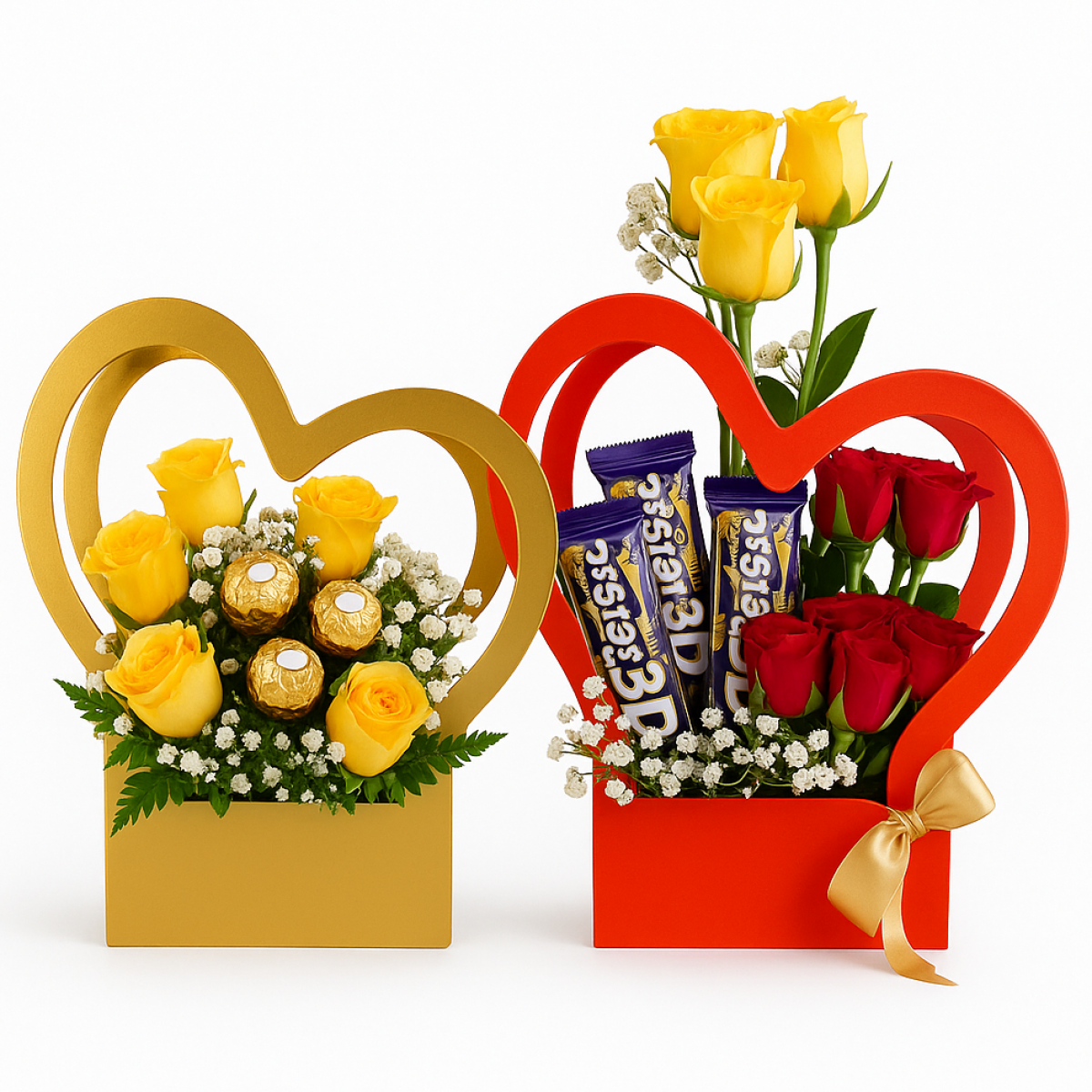 Heart Handle Bag for Flowers & Gift Hampers (10 Nos)