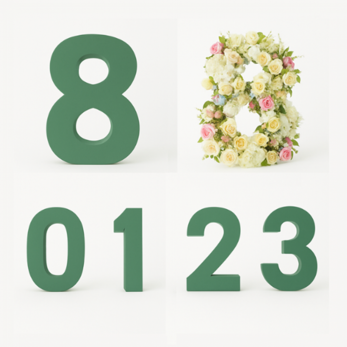 Number/ Numeric Floral Foam Shape (1 No) 12x12 inch