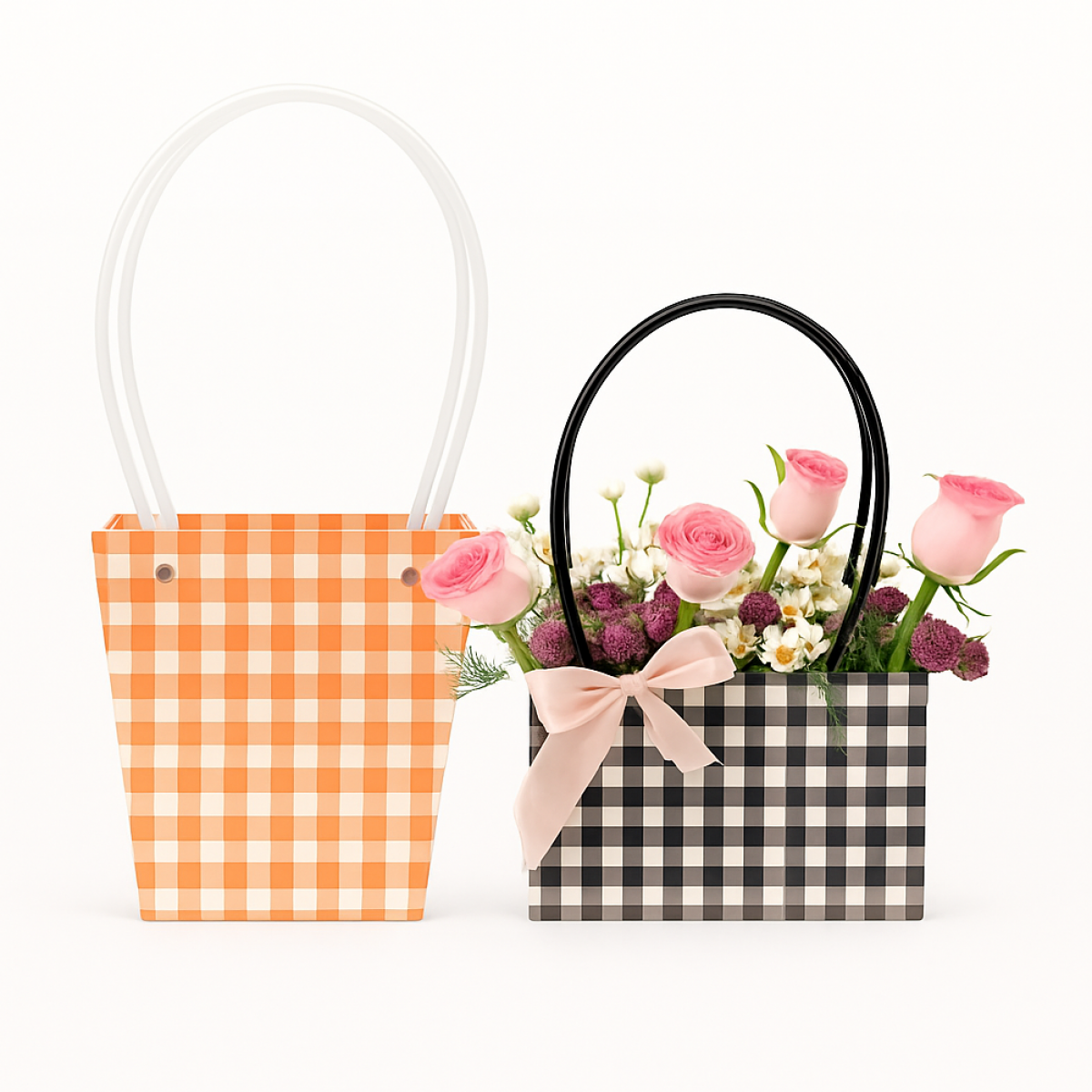 Chex Print Bags for Flowers & Gift Hampers (10 Nos)