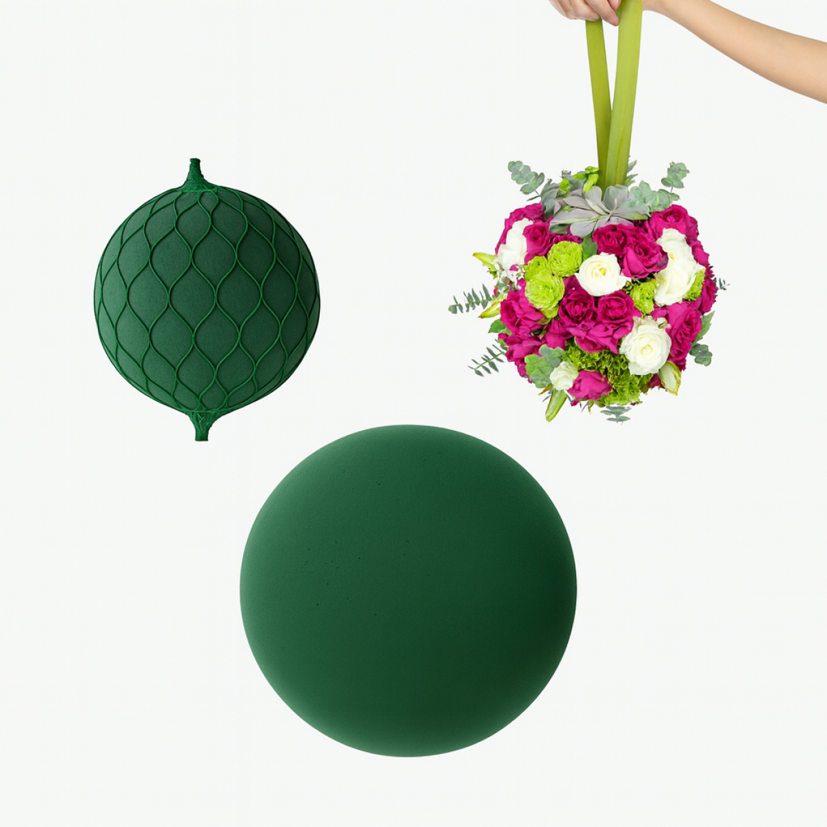 Sphere / Ball Floral Foam Shape (Netted & Without Net)