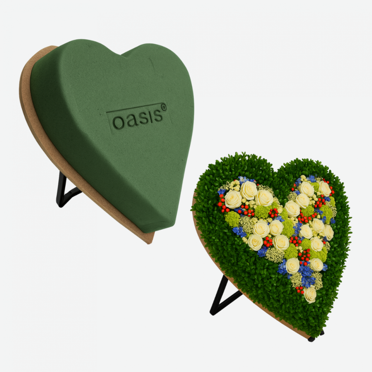 Oasis Heart  Floral Foam With Stand on Back Side