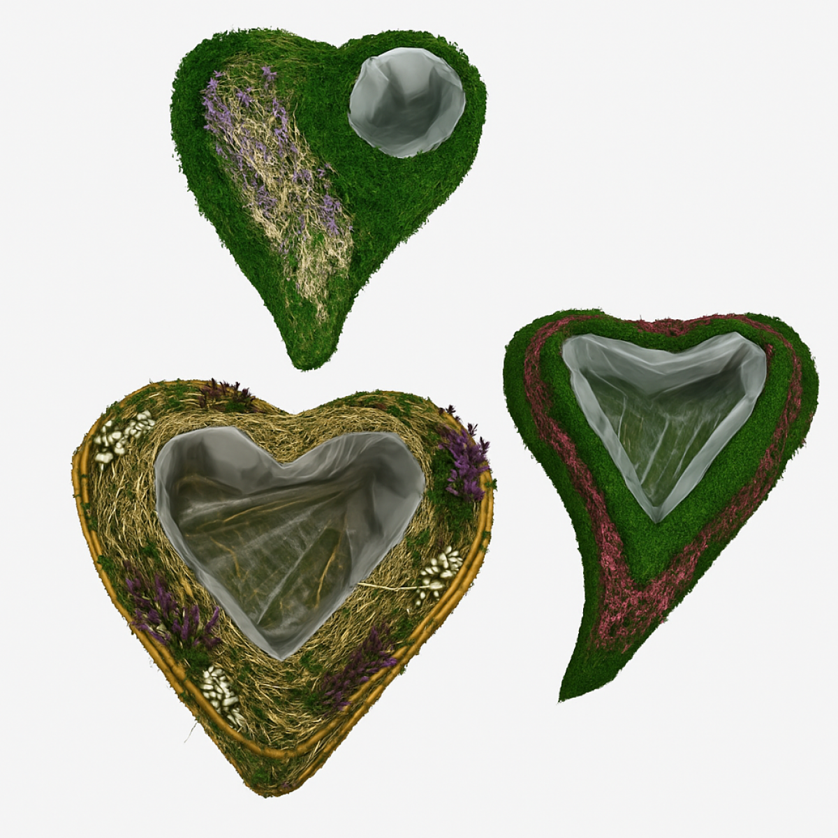 Moss Heart Shape 1 No - With Waterproof Liner for Fresh Flowers & Gift Hampers