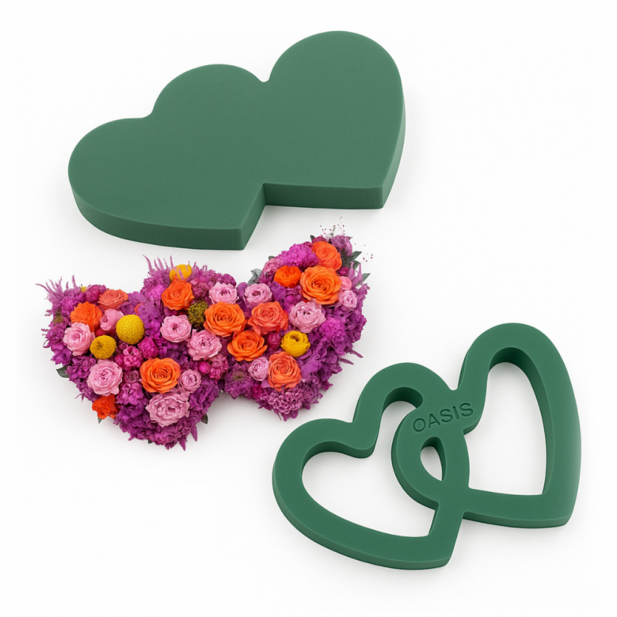 Oasis Double Heart Floral Foam With Backing