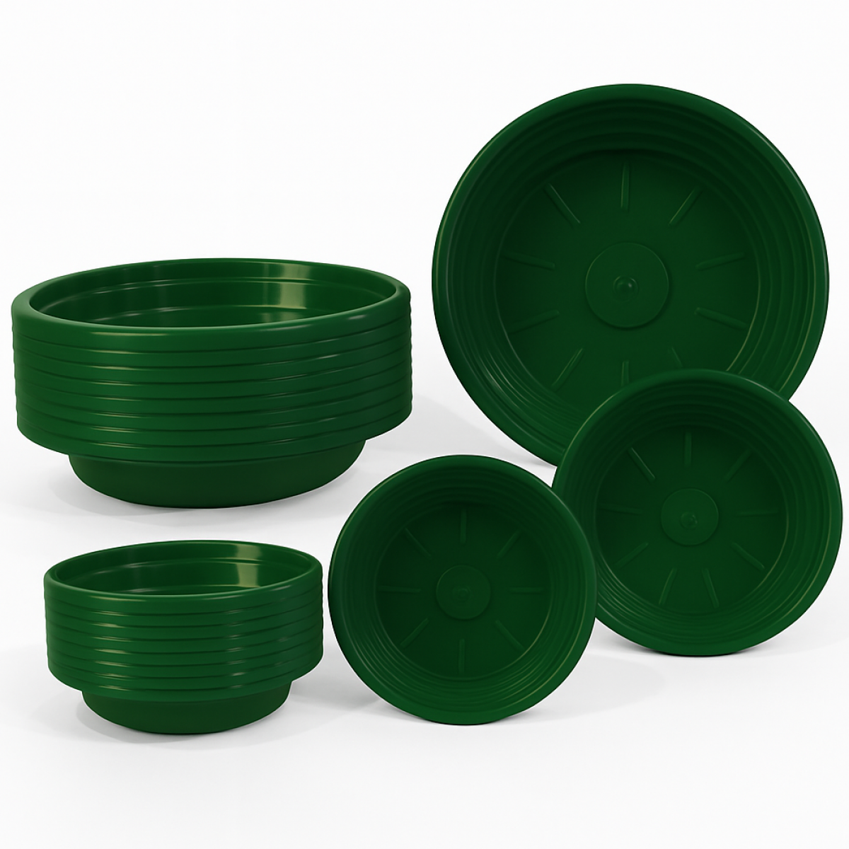 Round Plastic Tray For Fresh Flowers (10 Nos)