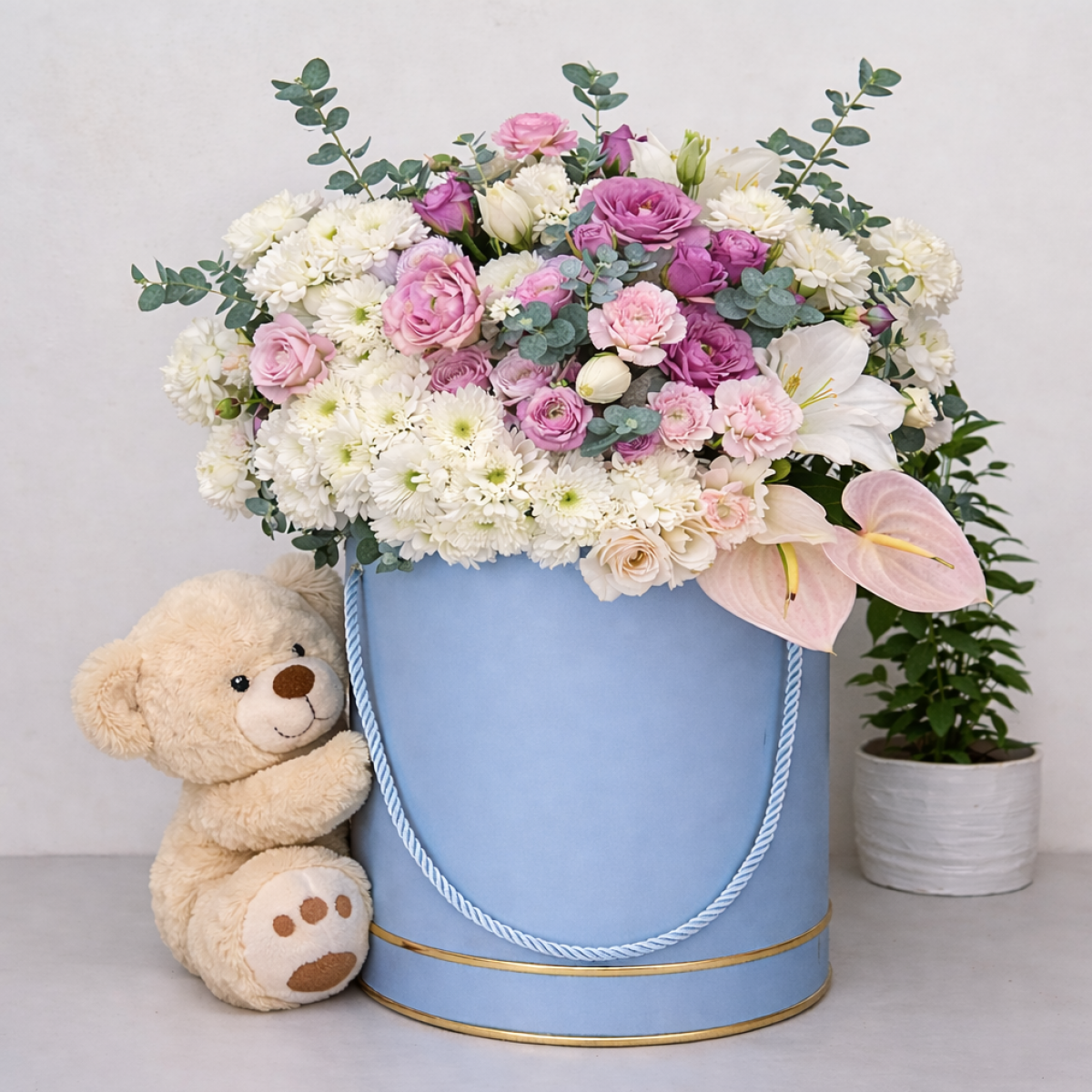 Hamilton Cylinder Boxes - Set of 3 With Waterproof Liner for Flowers & Gift Hampers